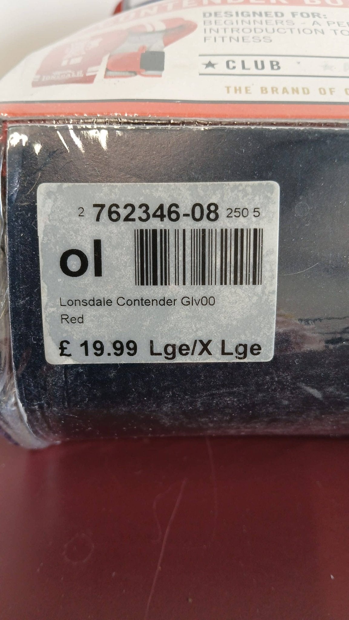 Lonsdale Contender Boxing Gloves - Red L/XL - kitround kitround product