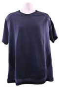 Front view of adidas black yoga t-shirt displayed on mannequin