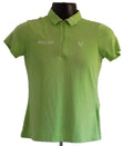 Front view of green Callaway zip neck golf polo shirt with Ricoh branding
