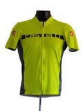 Castelli fluorescent yellow cycling jersey with full zip and logo