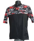  Nalini men's 3XL cycling jersey with red, grey, black, and white abstract cyclist design, full zip front