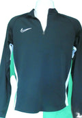 Front view of black Nike Dri-FIT half zip sport top XL with white accents