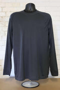 Mountain Warehouse men's long-sleeved thermal top in dark grey displayed on mannequin against white brick wall