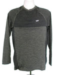 MP medium men's long-sleeved two-tone grey sports top displayed on a mannequin