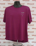 Front view of Nike men's burgundy running top with white Nike Running logo