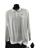 Front view of men’s white Nike long sleeve polo size XL