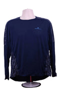 Front view of Ronhill Night Runner long sleeve navy top with reflective accents