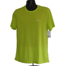 Front view of Ronhill neon yellow sports top size medium displayed on a mannequin