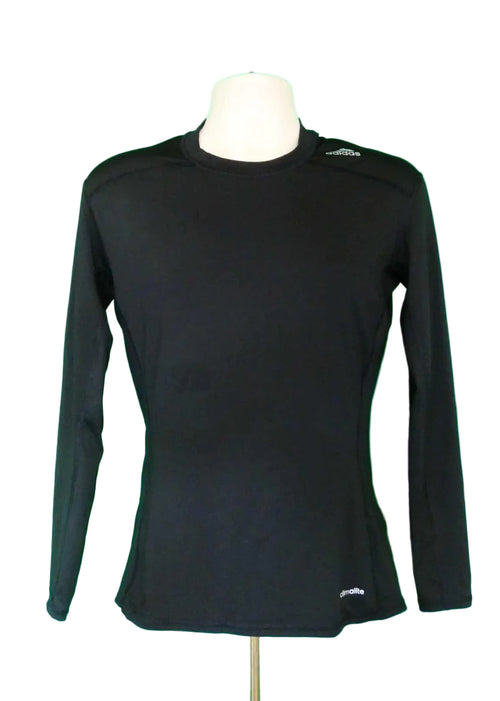 Adidas TechFit compression long sleeve black shirt front view