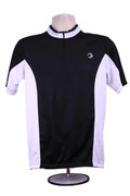 black and white Tenn cycling jersey with half zip
