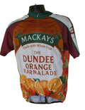 Mackays Dundee Orange Marmalade cycling jersey with orange fruit graphics