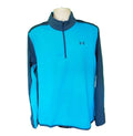 Under Armour blue 1/4 zip sports top with high neck and long sleeves