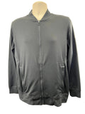 Front view of men's black Under Armour loose fitting jacket, size medium
