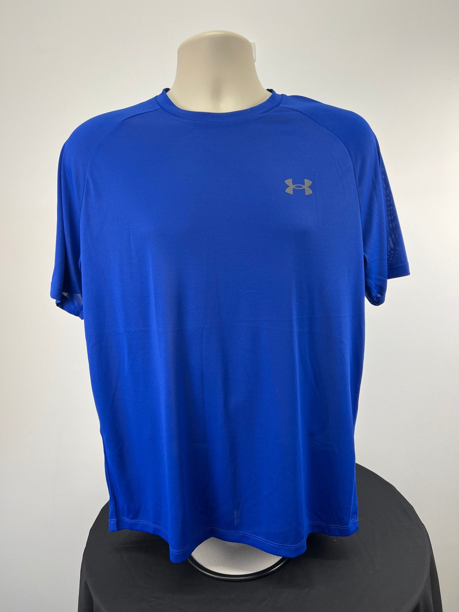Front view of royal blue Under Armour Tech Tee shirt in size medium