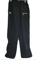 Navy Under Armour British Shooting tracksuit bottoms displayed on hanger