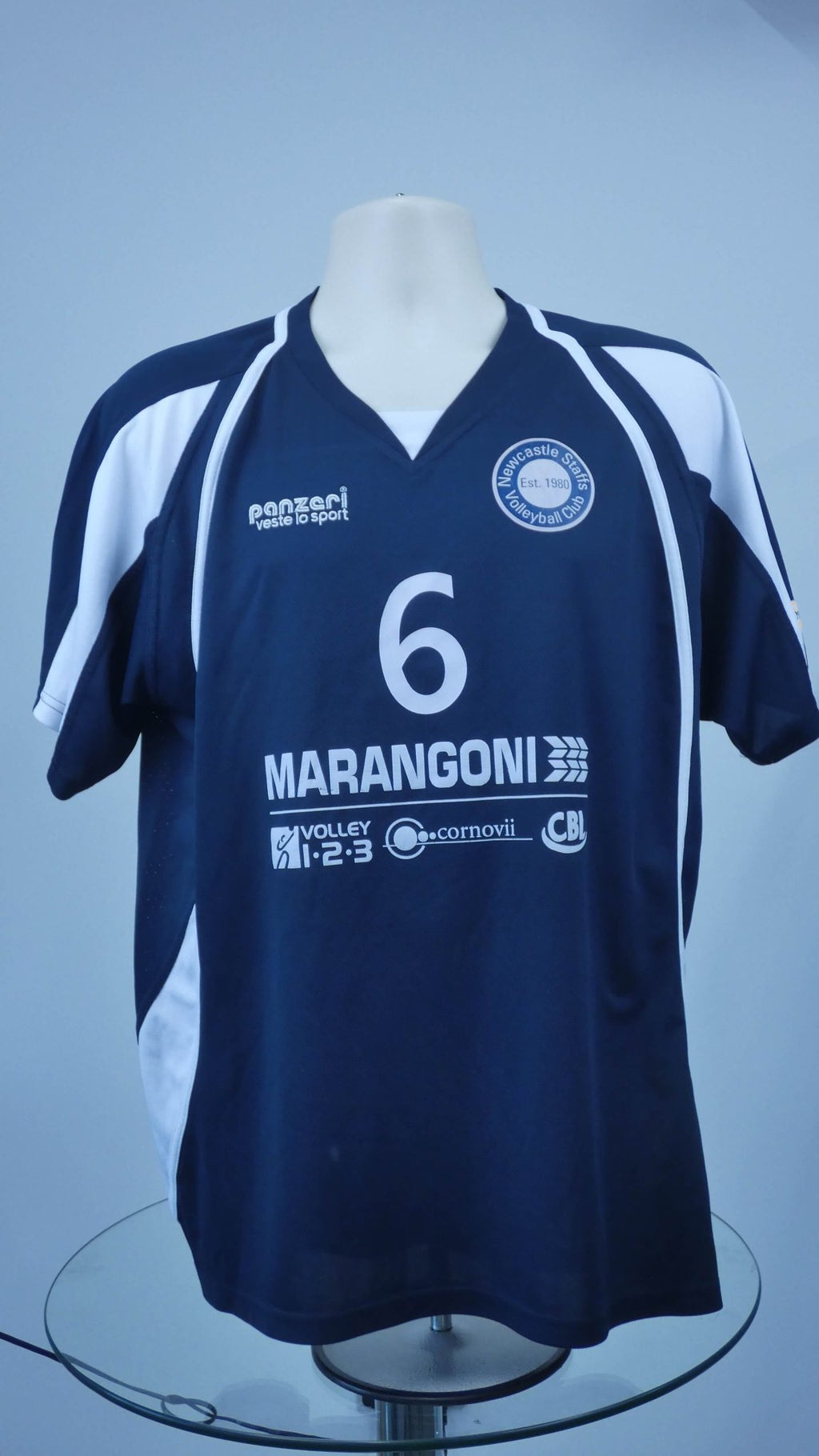 Newcastle Staffs Volleyball Navy V Neck Sports Top - kitround VolleyStore product