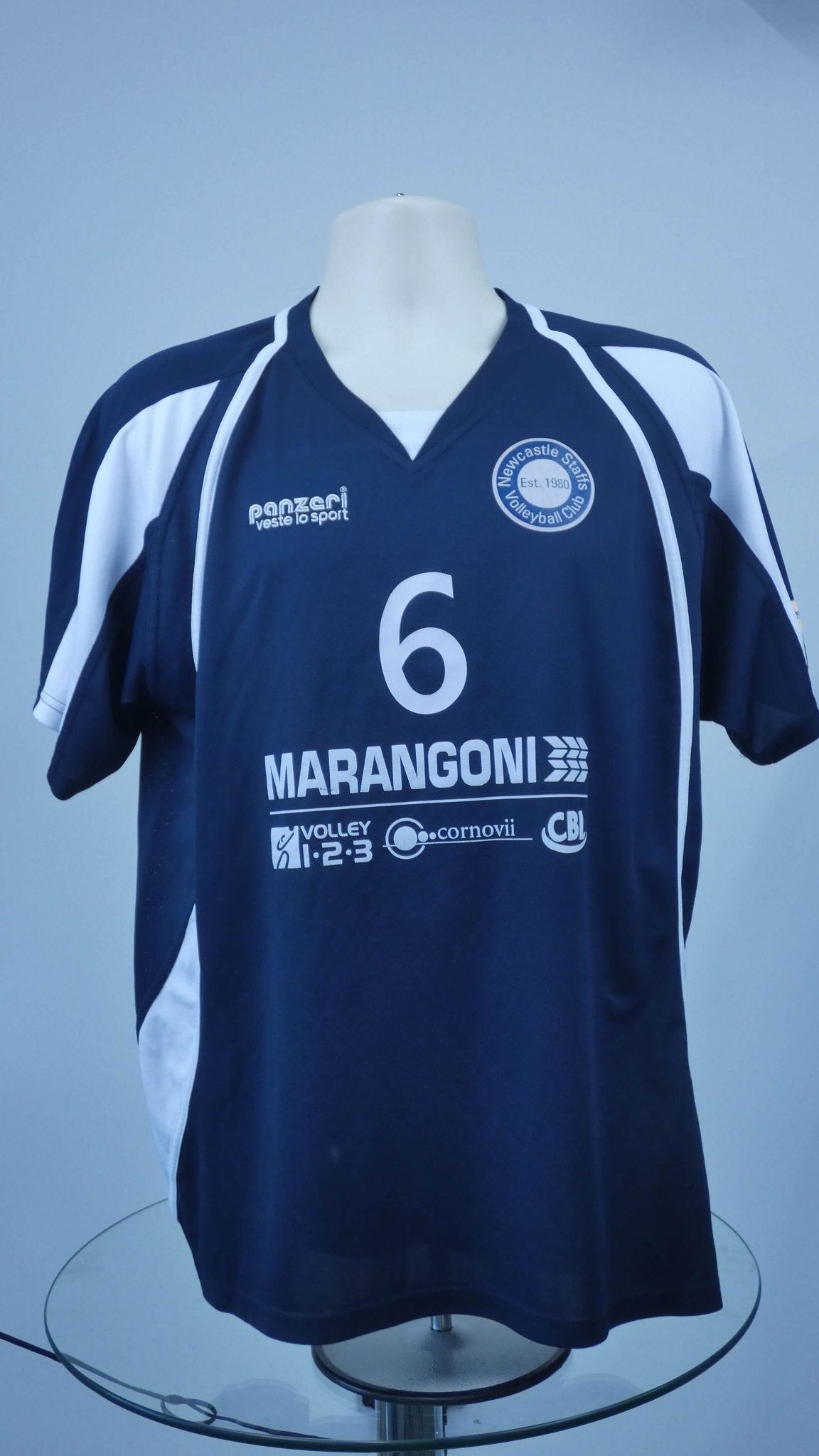 Newcastle Staffs Volleyball Navy V Neck Sports Top - kitround VolleyStore product