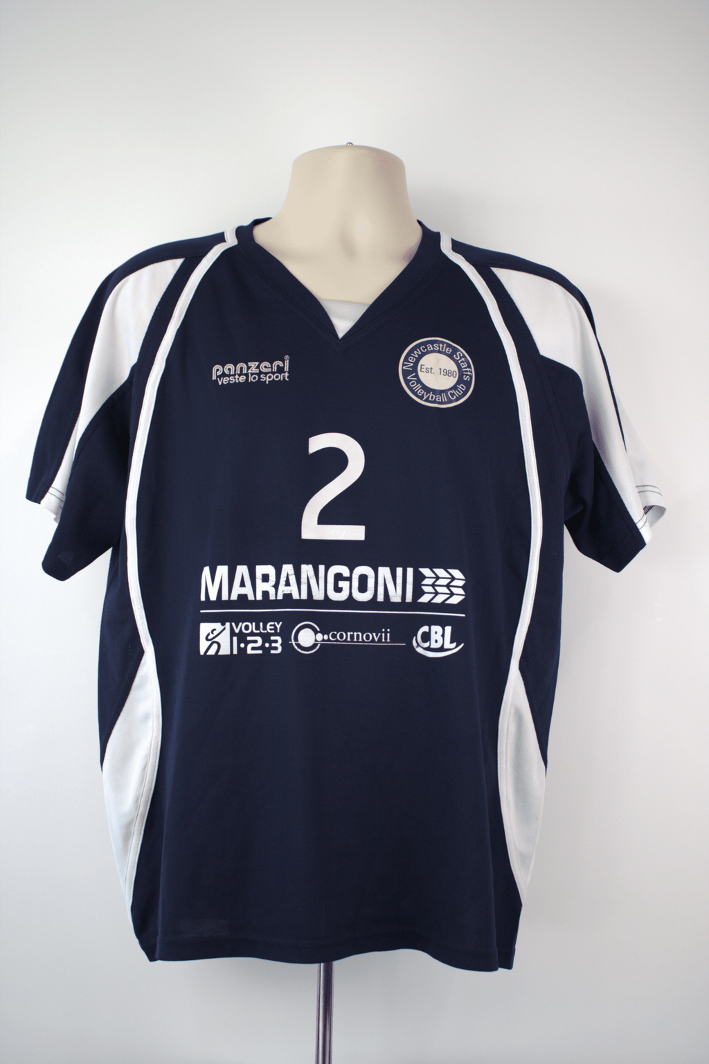 Newcastle Staffs Volleyball Navy V Neck Sports Top - kitround VolleyStore product