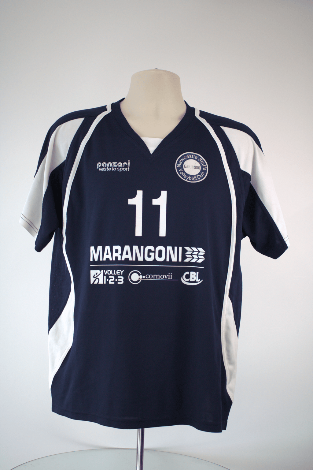 Newcastle Staffs Volleyball Navy V Neck Sports Top - kitround VolleyStore product