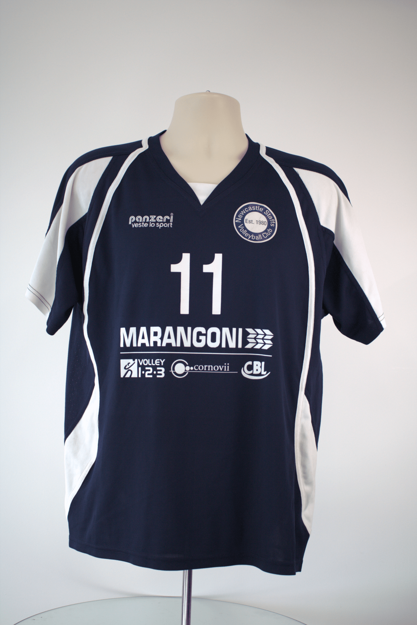 Newcastle Staffs Volleyball Navy V Neck Sports Top - kitround VolleyStore product