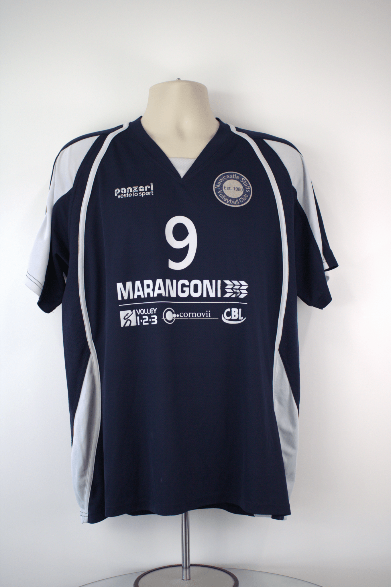 Newcastle Staffs Volleyball Navy V Neck Sports Top - kitround VolleyStore product