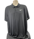 Front view of black Nike Dri-FIT short sleeve polo top in XL