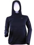 Front view of black Nike Dri-Fit hoodie with hood