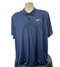 Front view of Nike Dri-FIT navy blue short sleeve polo shirt XL