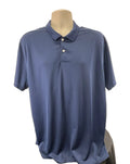Front view of navy blue Nike short sleeve Dri-FIT polo shirt XL on mannequin