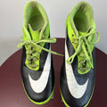 Top view of Nike Hypervenom black and green football boots with white swoosh