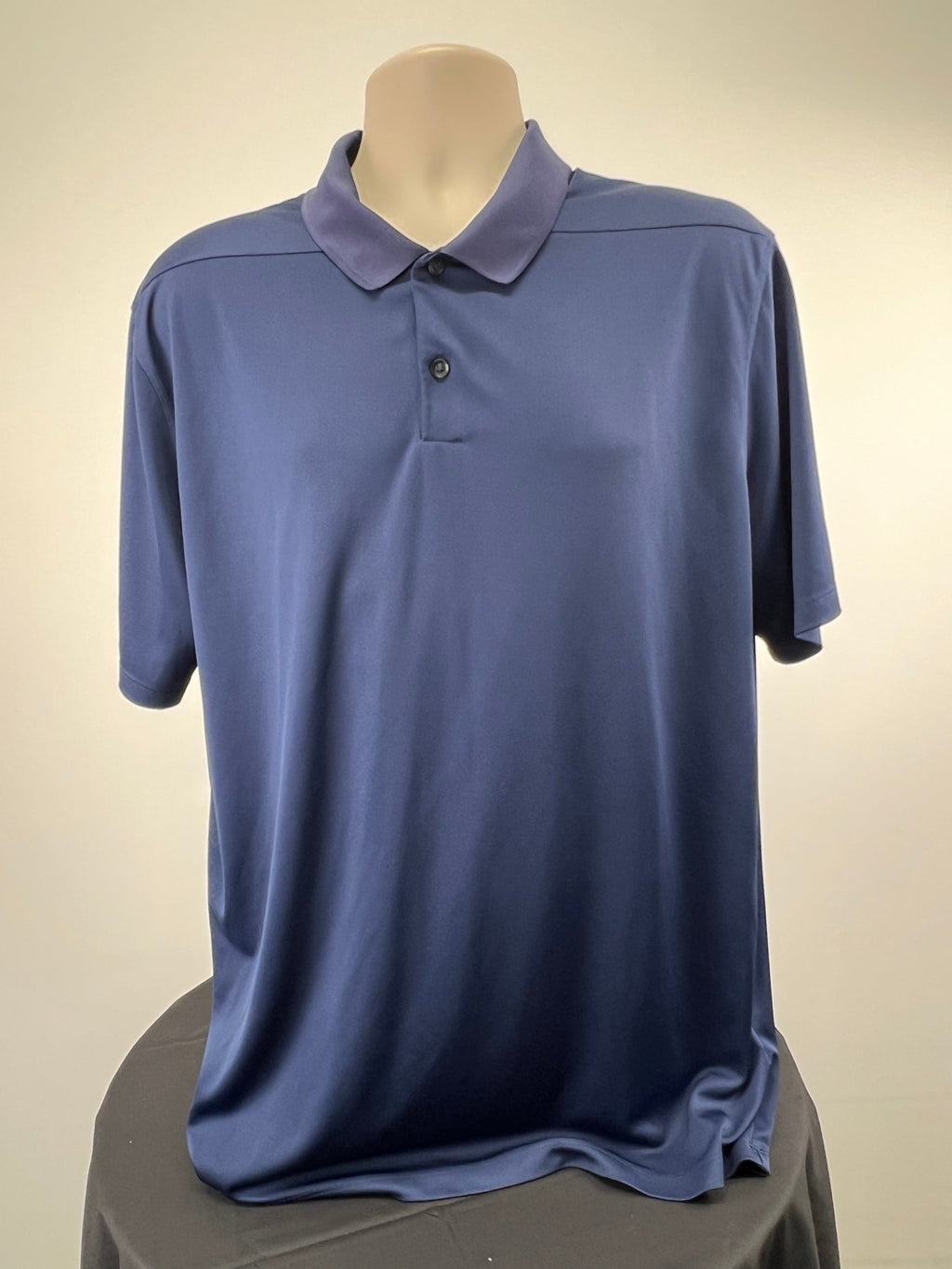 Front view of navy blue Nike Golf short sleeve Dri-FIT polo shirt, XL