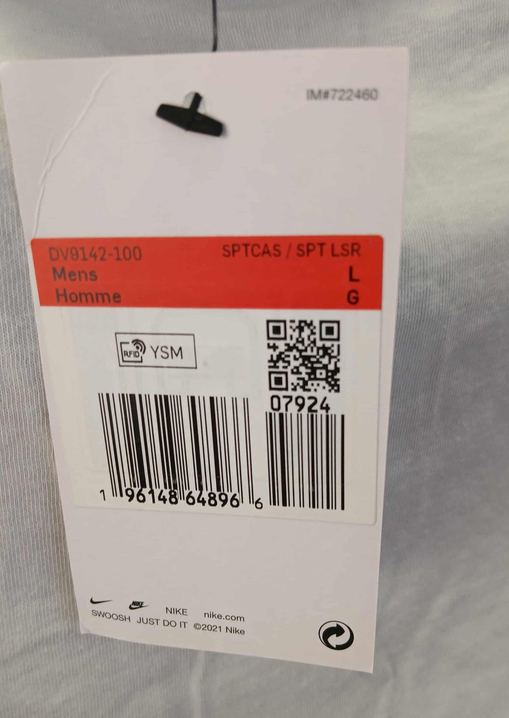 Nike Men's White T-Shirt with Orange Swoosh - kitround kitround product