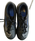Top view of Nike Phantom GX football boots size 5 in black and blue