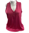 Front view of Nike Dri-FIT pink athletic vest top on mannequin