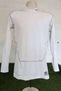 Front view of white Nike Pro Combat Dri-FIT compression top, large size