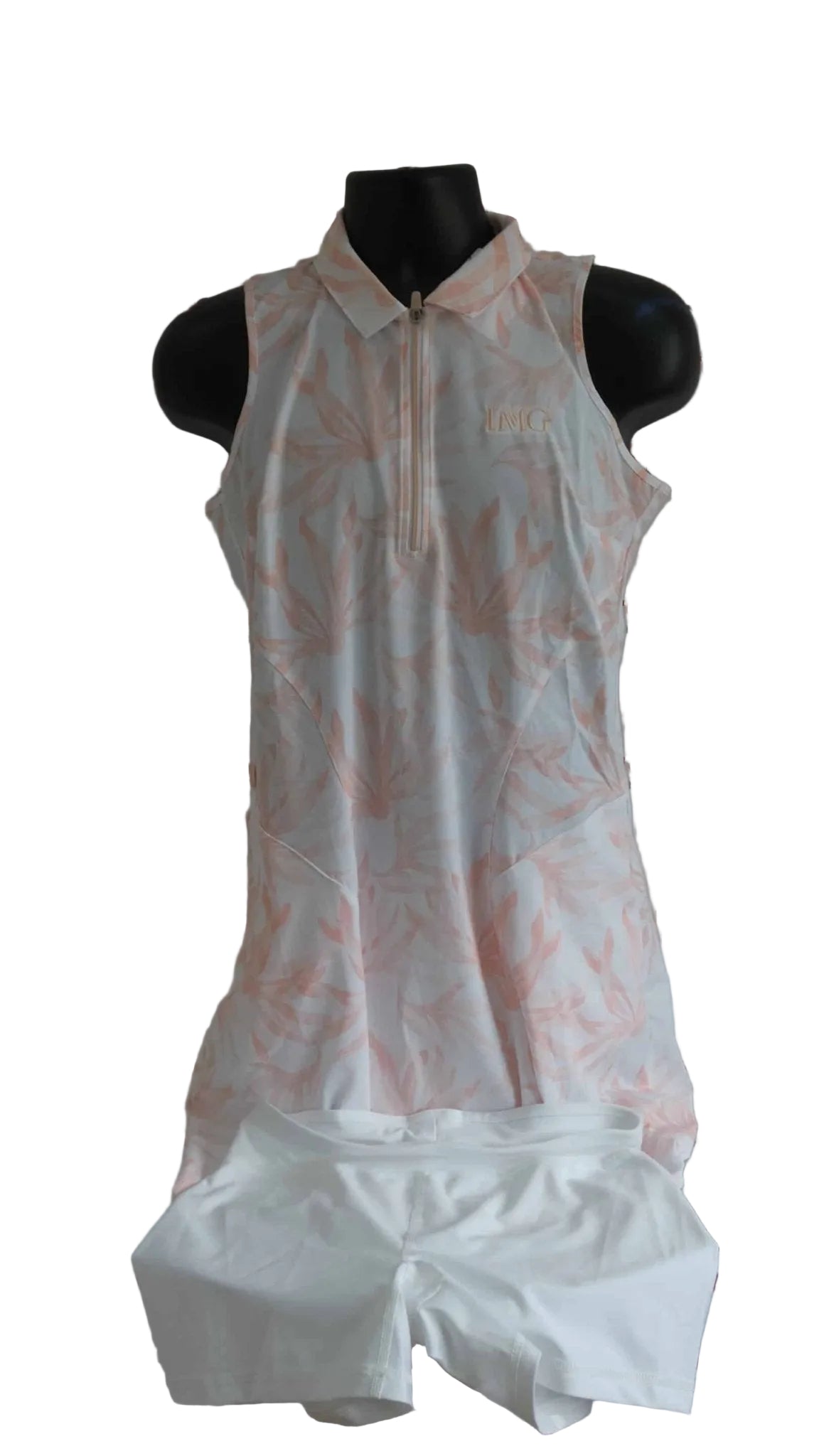  Puma sleeveless tennis dress with white cycling shorts