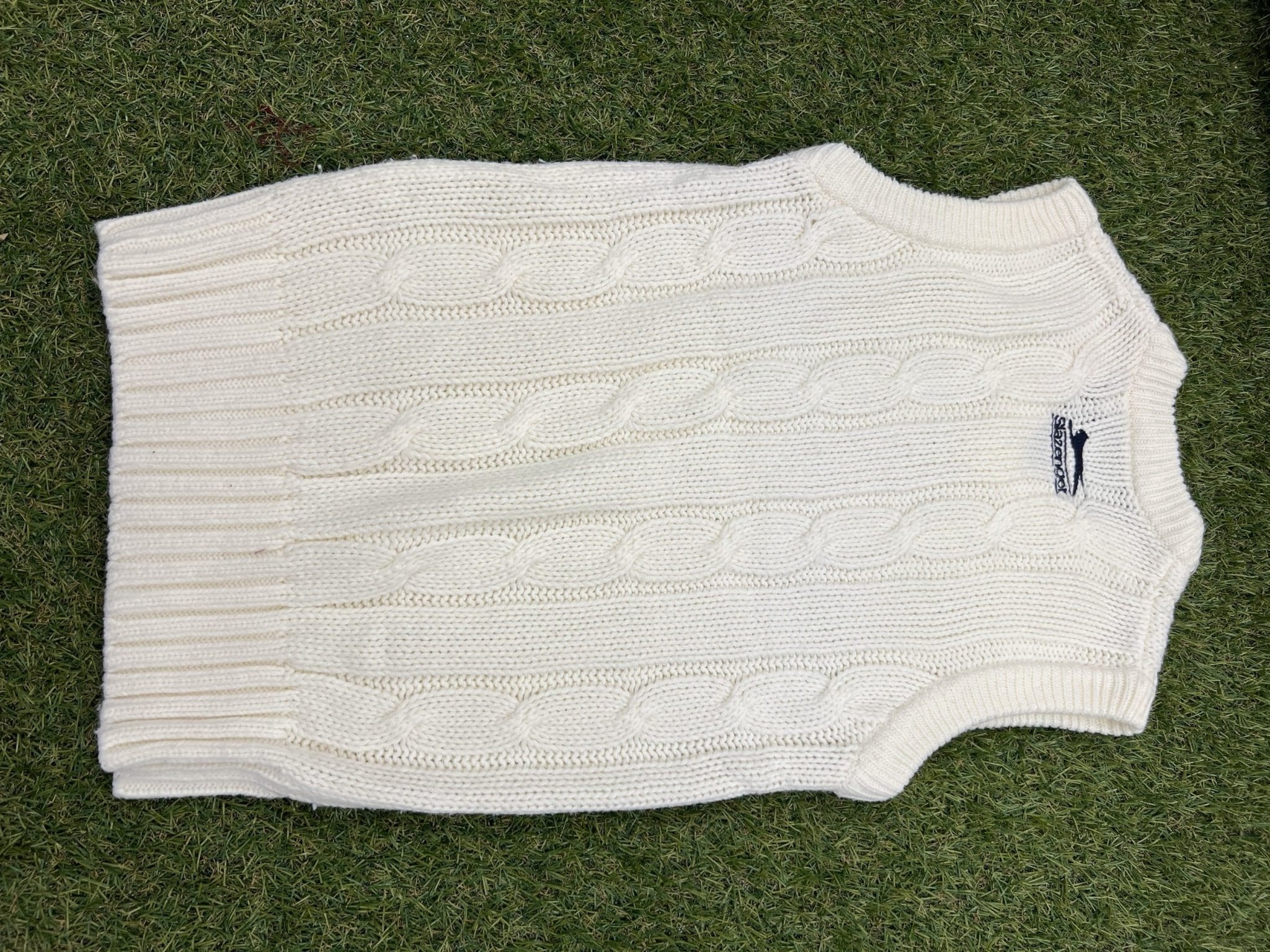 Slazenger White Knitted Jumper - kitround kitround product