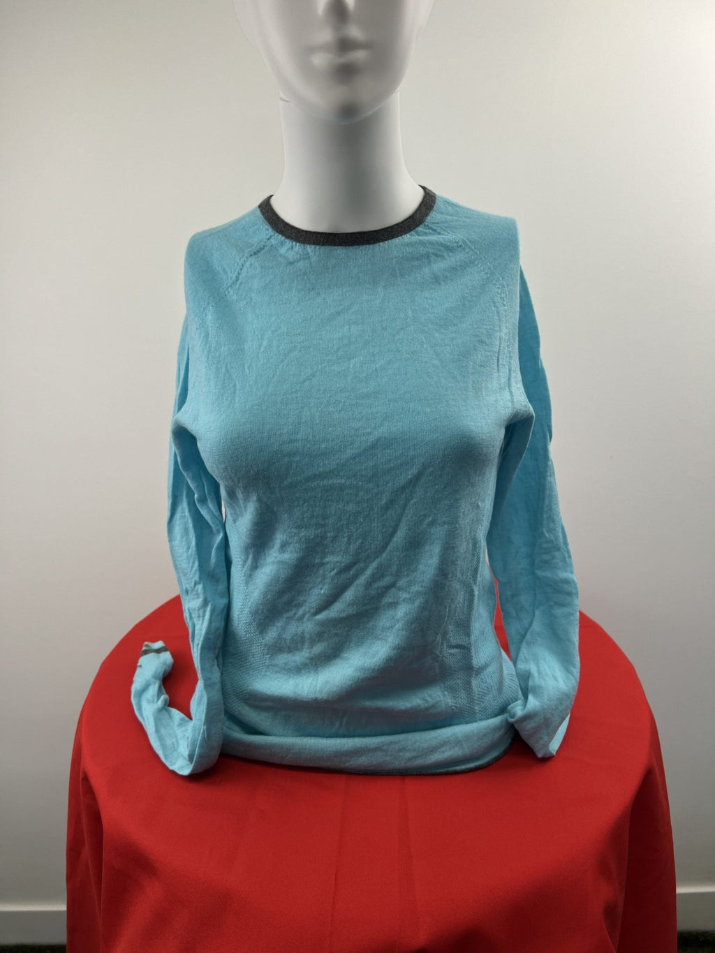 Sweaty Betty Light Blue Merino Wool Long Sleeve Top - kitround kitround product
