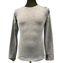 Front view of Sweaty Betty purple long sleeve top on mannequin