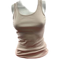 Front view of light pink ribbed Sweaty Betty sports vest on mannequin