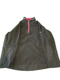 Black fleece top with pink half-zip by Trespass, laid flat