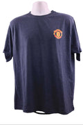 Front of official Manchester United charcoal t-shirt with club crest on chest