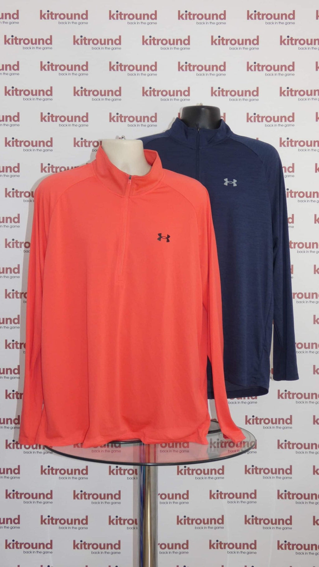 Two Men's Under Armour Long Sleeved 1/2 Zipped Tops - kitround kitround product