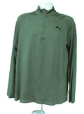 Puma men's green lightweight training top with half-zip collar and Puma logo on the chest