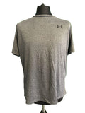 Back view of Under Armour grey lightweight t-shirt on mannequin