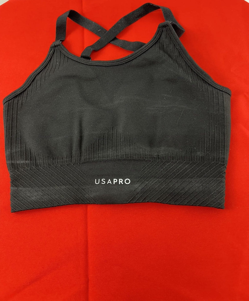 USA Pro Black Sports Bra - kitround kitround product