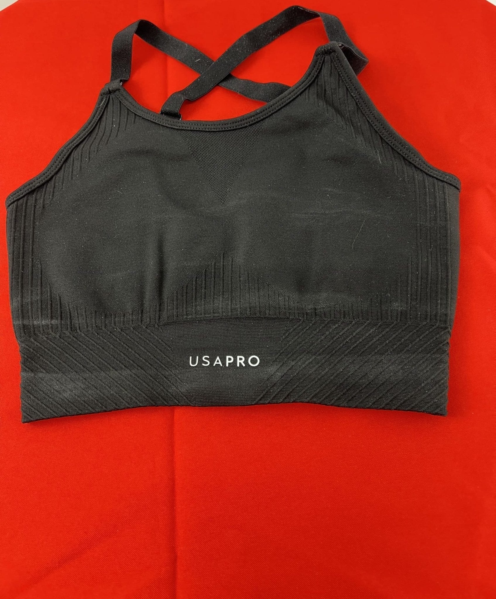USA Pro Black Sports Bra - kitround kitround product