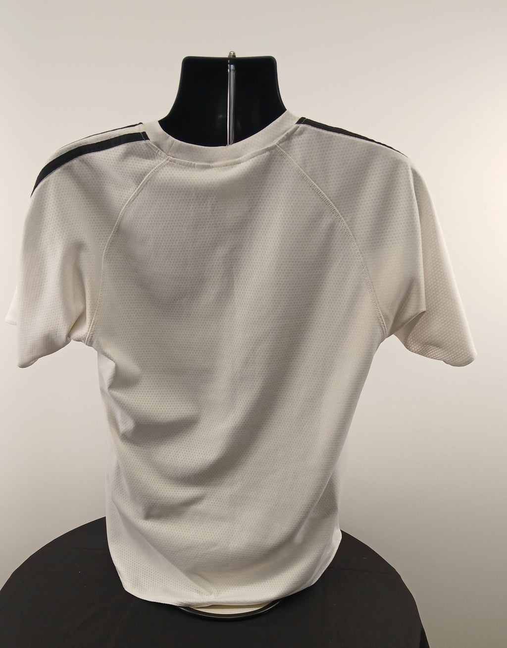 Back view of white short sleeved adidas t-shirt size M