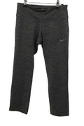 Front view of Nike Dri-FIT 3/4 length grey running leggings XS