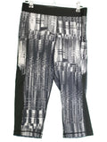 adidas Techfit 3/4 length leggings with black and white pattern front view